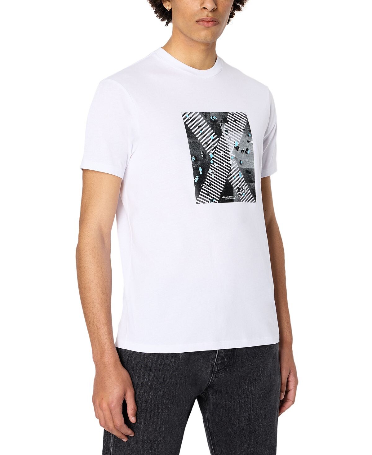 

Мужская футболка с круглым вырезом и коротким рукавом с рисунком Armani Exchange