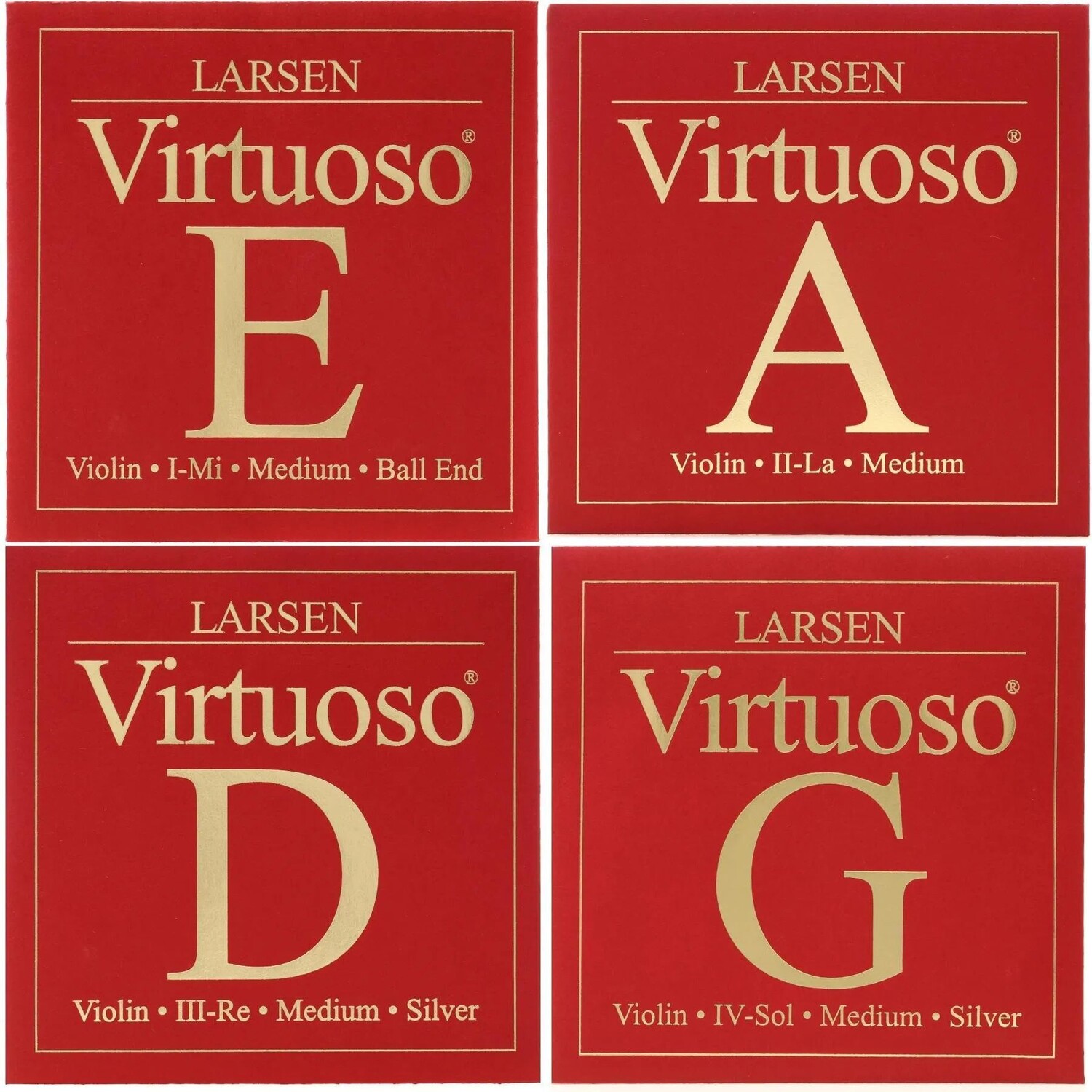 

Новый набор струн для скрипки Larsen Virtuoso — размер 4/4, шаровой конец E