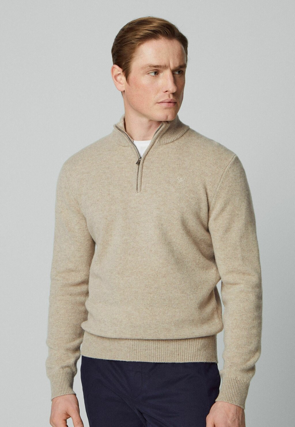 

Вязаный свитер Hackett London, цвет tan brown