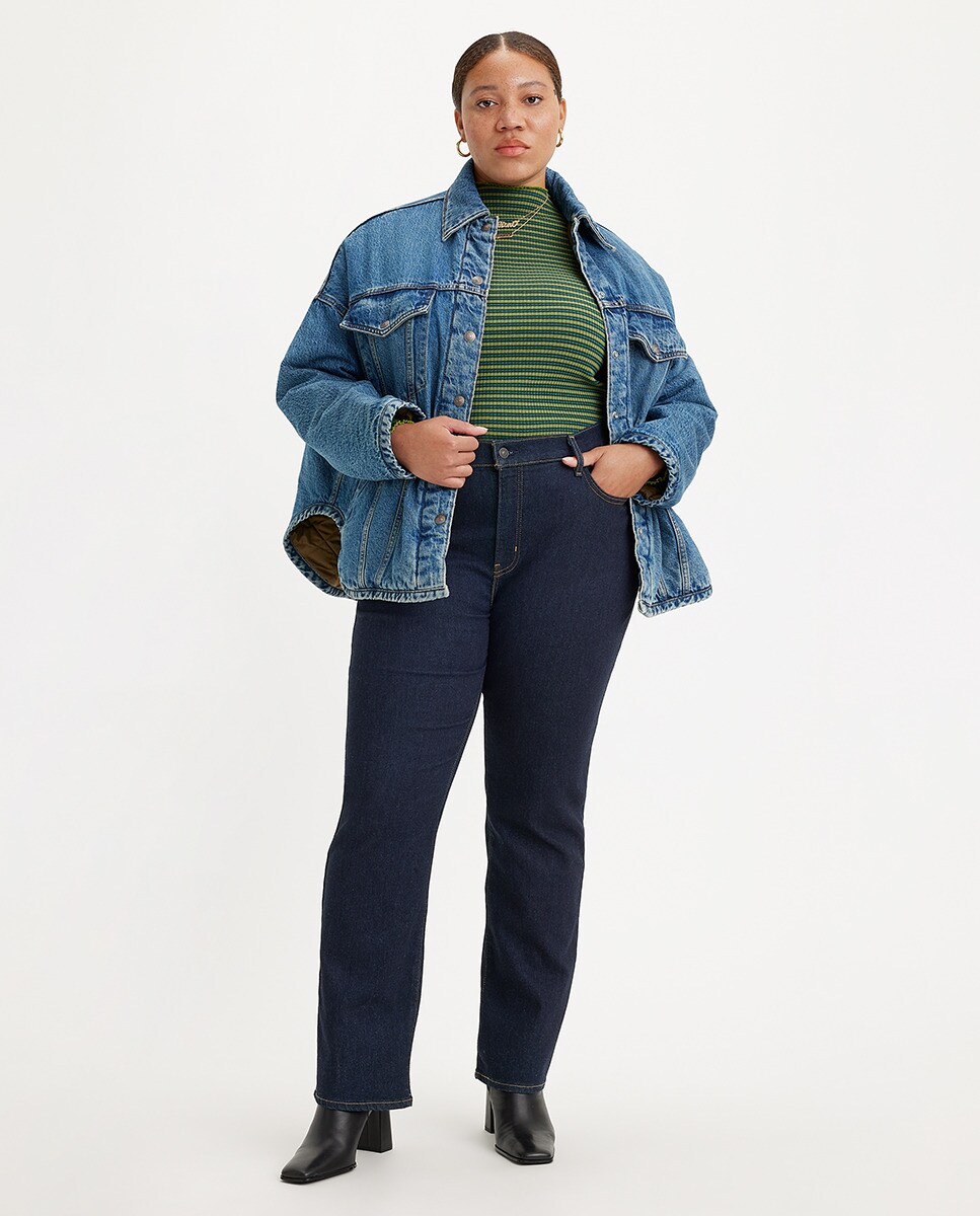Женские прямые темные джинсы 724 с высокой посадкой Levi's, темно-синий цена и фото