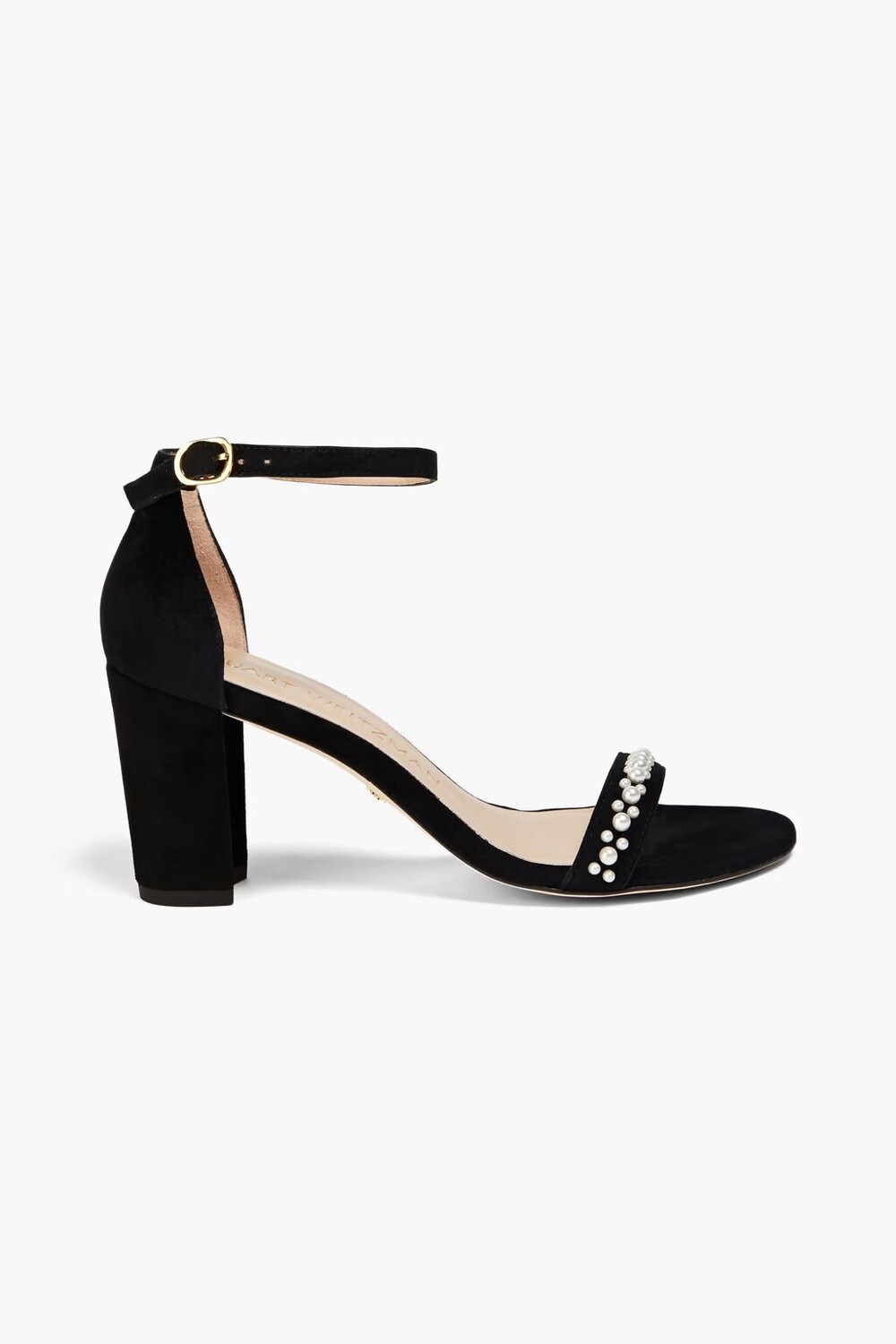 

Босоножки из искусственной жемчужины с замшевым декором Stuart Weitzman, черный