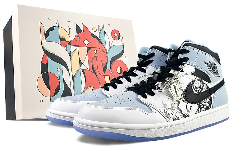 

Кроссовки Vintage Jordan Air Jordan 1, голубой/белый