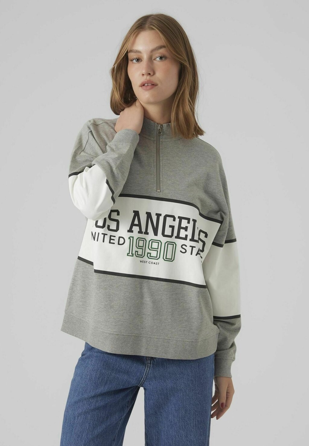 

Толстовка Zip Vero Moda, цвет light grey melange