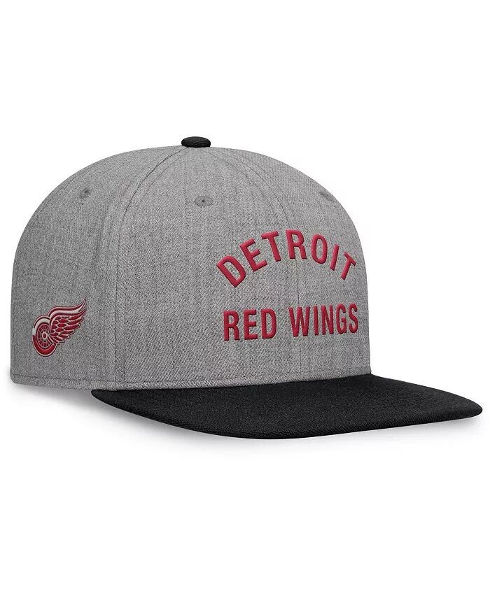 

Мужская шляпа с плоскими полями и кожаным ремешком на спине, Detroit Red Wings Elements, серый Хизер Fanatics Signature, серый