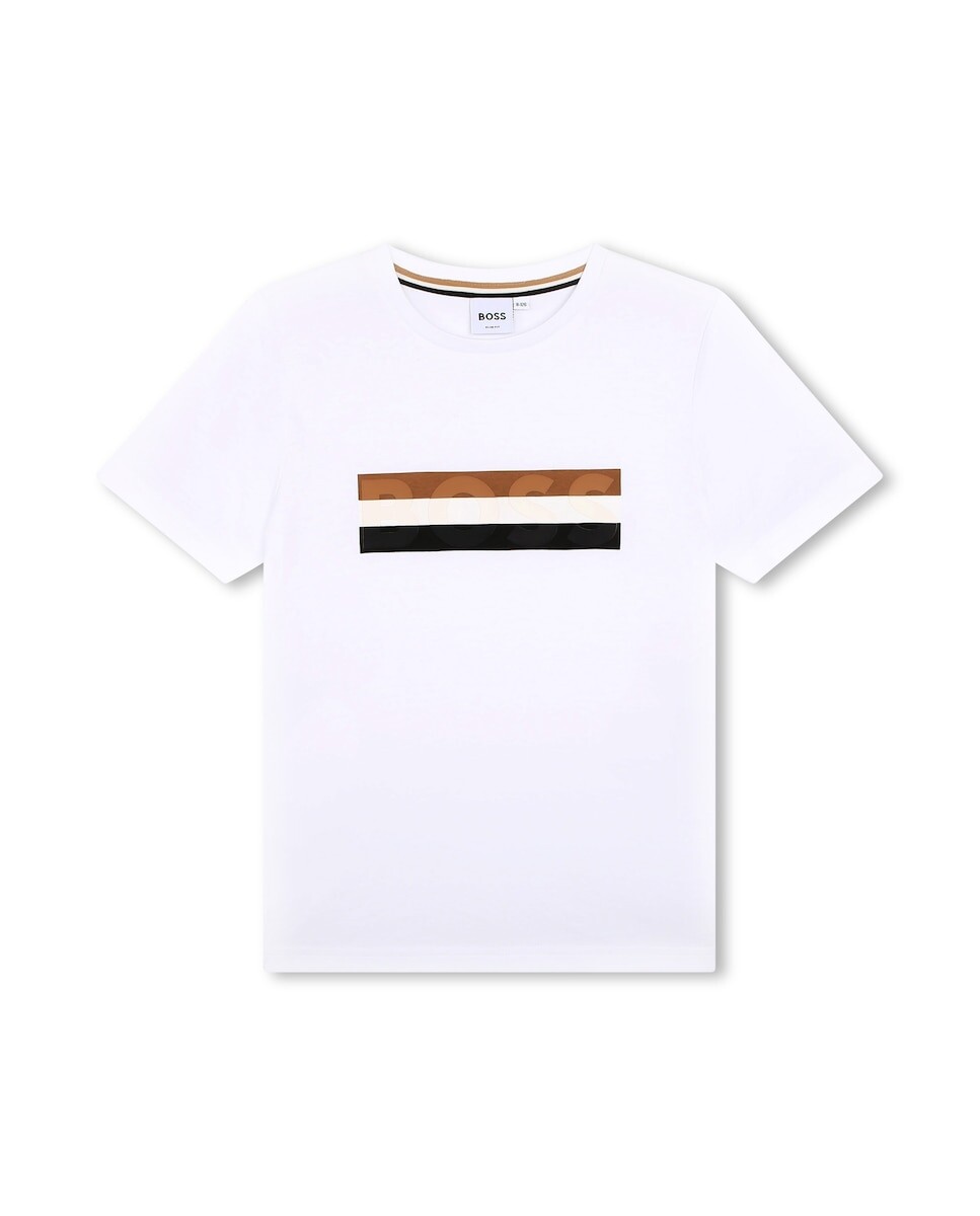 

Футболка для мальчика с короткими рукавами и логотипом спереди BOSS Kidswear, белый