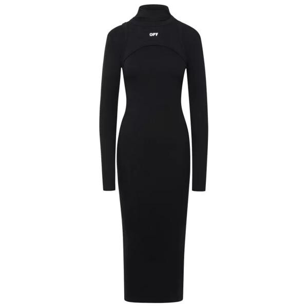 

Платье cotton maxi dress Off-White, черный