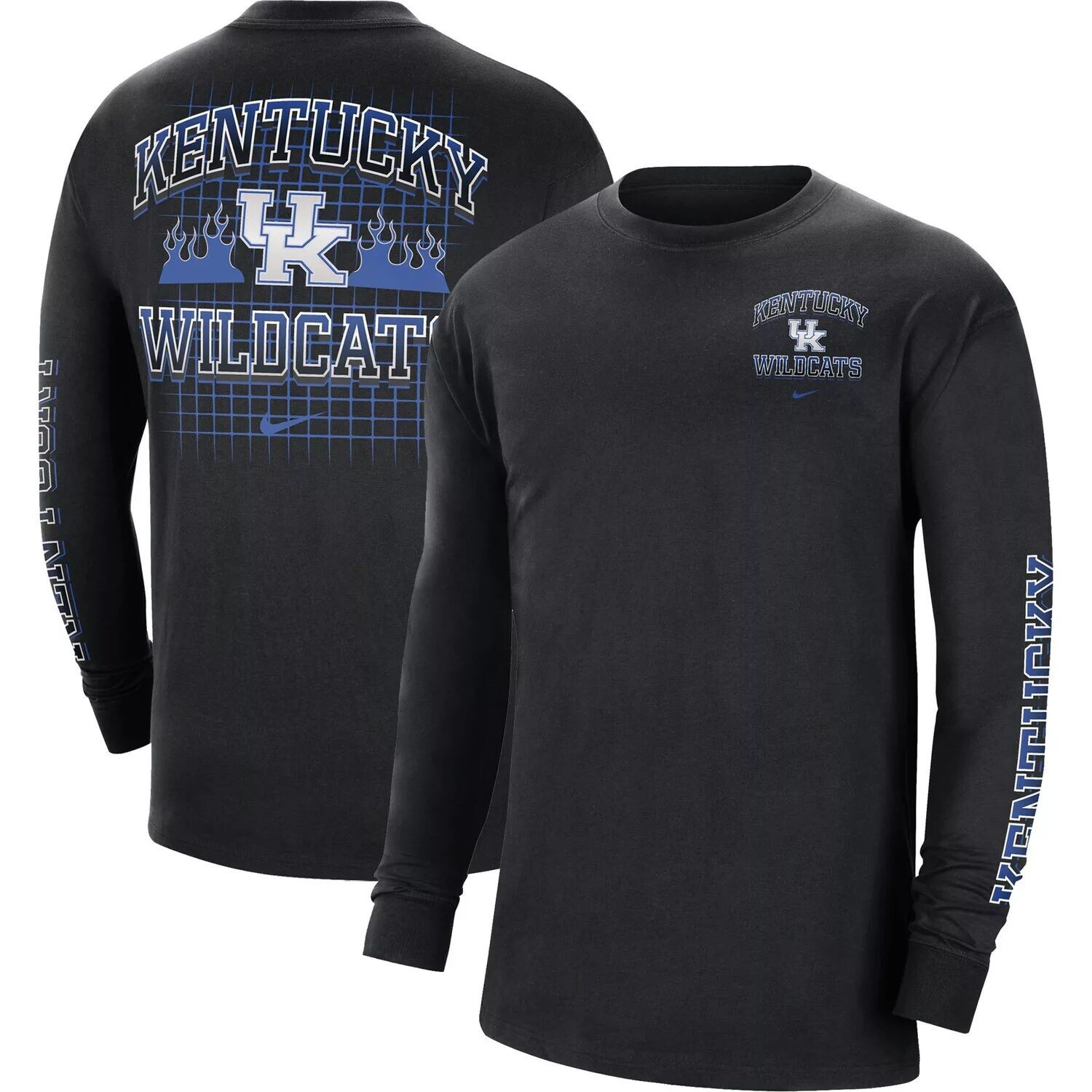 

Мужская черная футболка с длинным рукавом Nike Kentucky Wildcats Tour Max 90