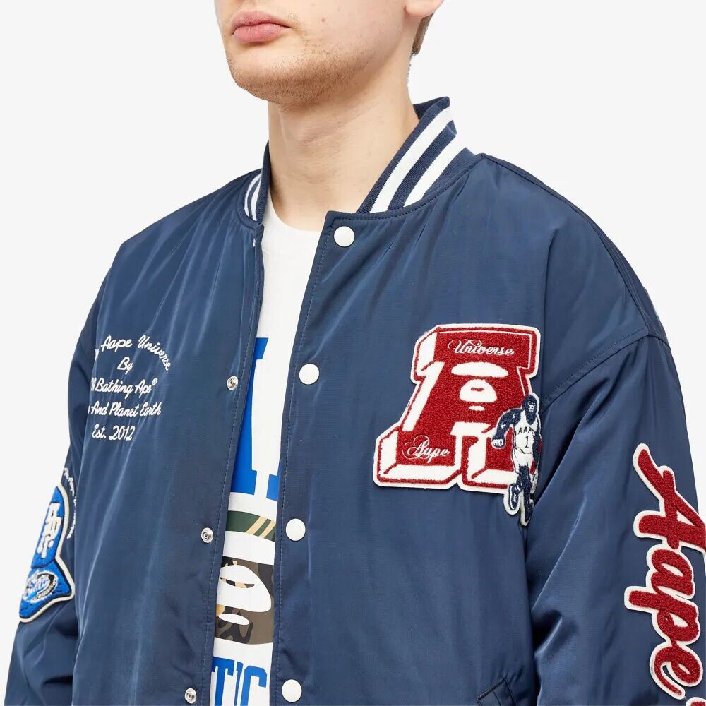 

Университетская куртка AAPE by A Bathing Ape College, синий