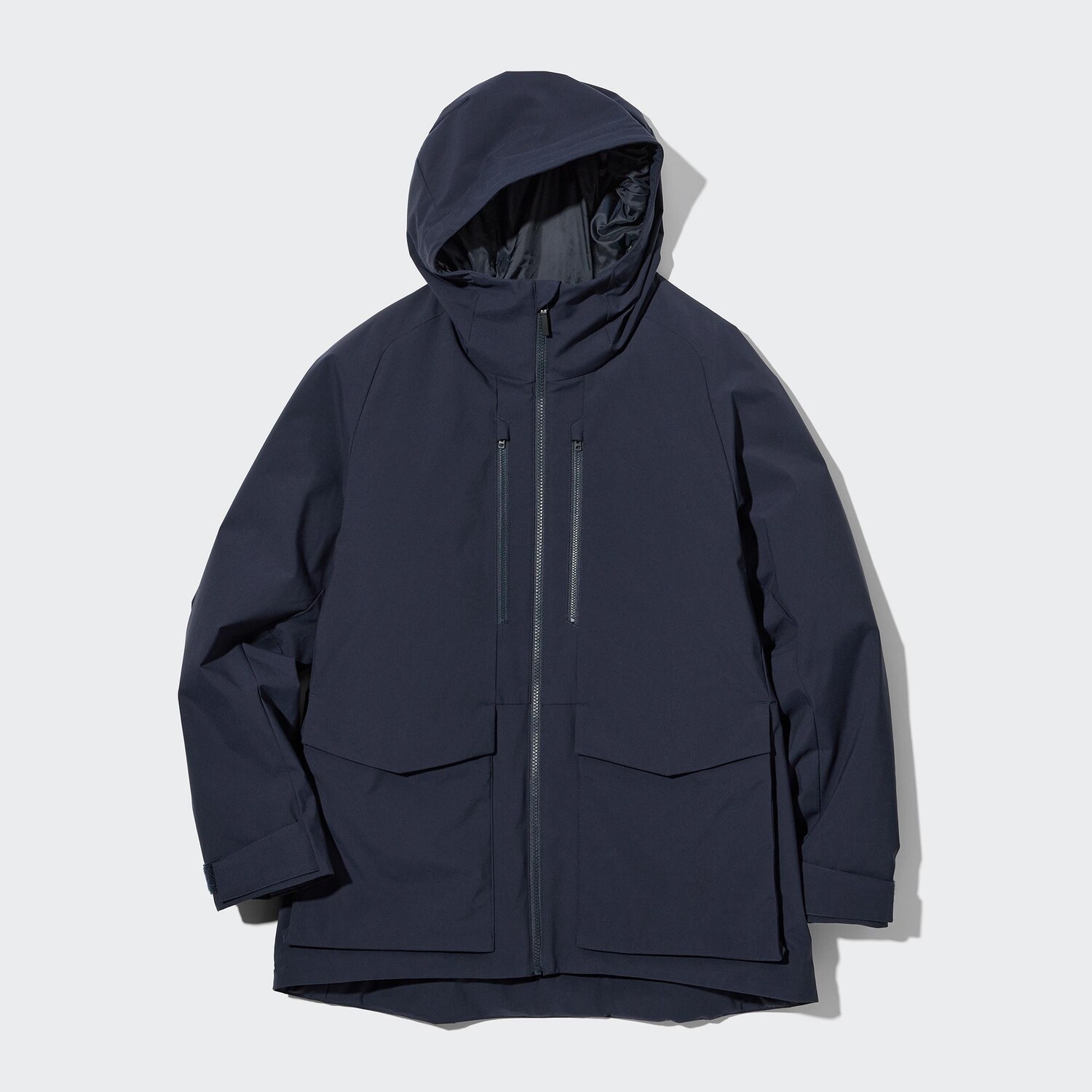 

3d гибридная парка из перо UNIQLO, темно-синий