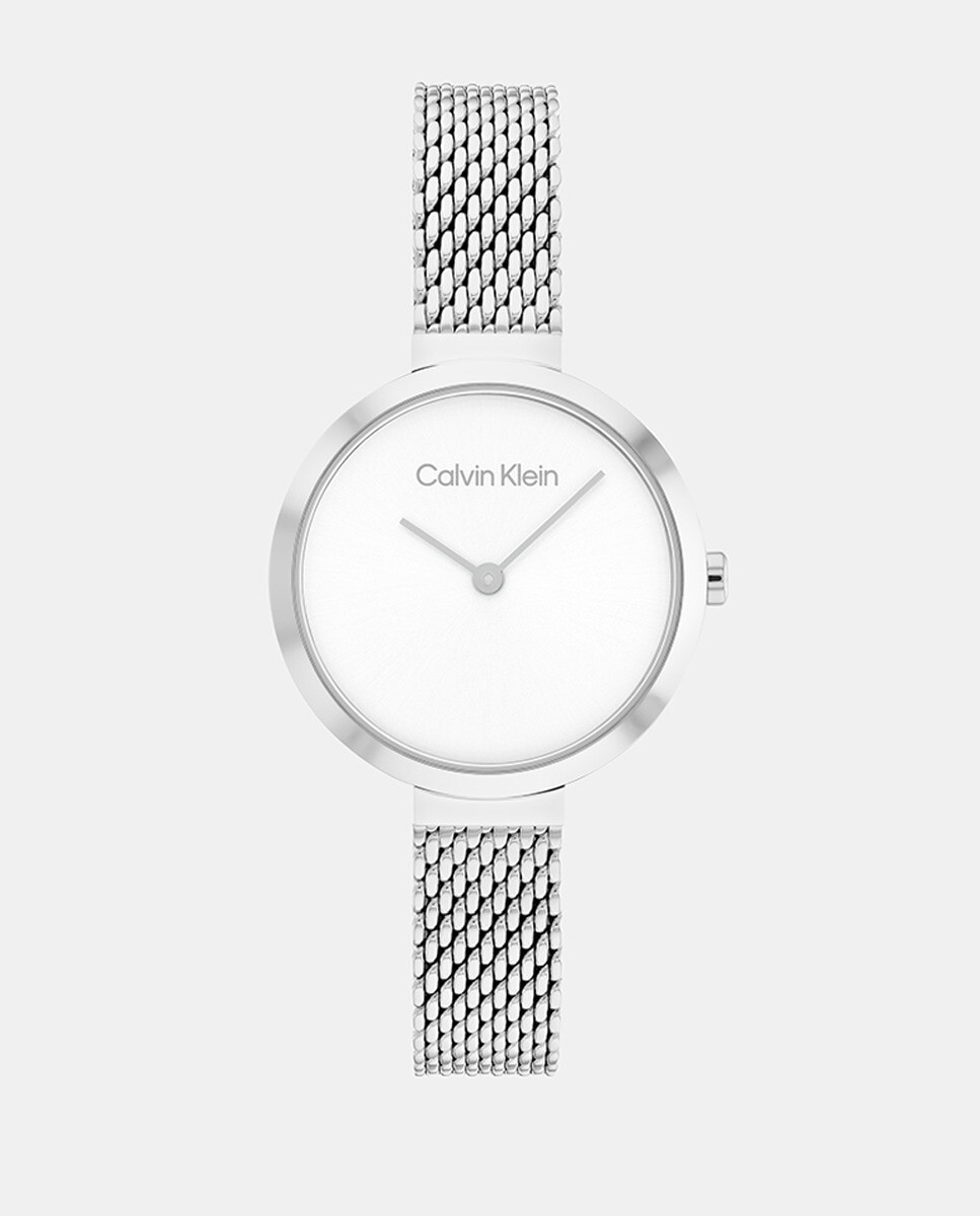 

Минималистичные женские часы 25200082 со стальной сеткой Calvin Klein, серебро