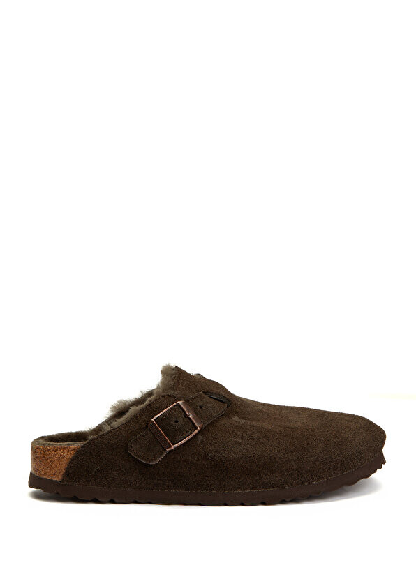 

Коричневые женские замшевые тапочки buckley shearling Birkenstock