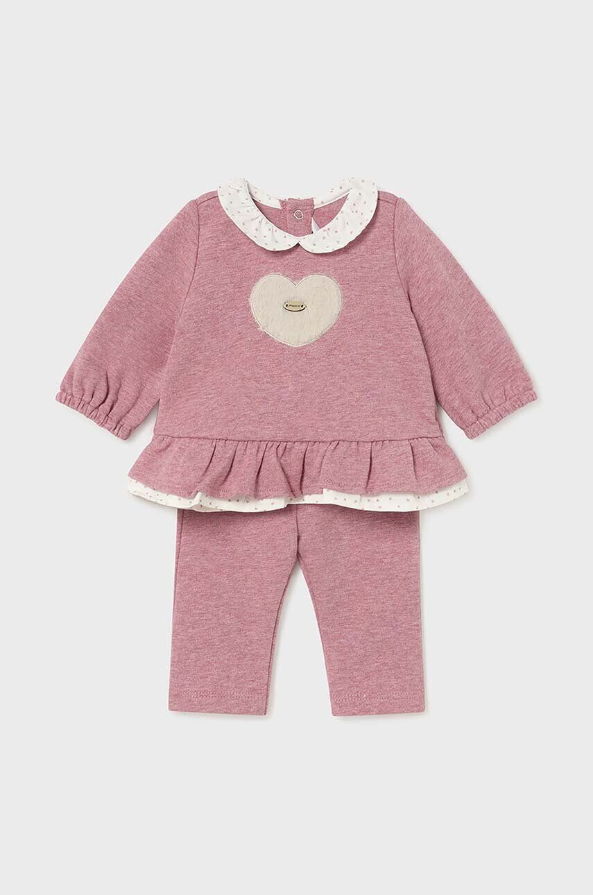 

Хлопковый костюм для новорожденных Mayoral Newborn, розовый
