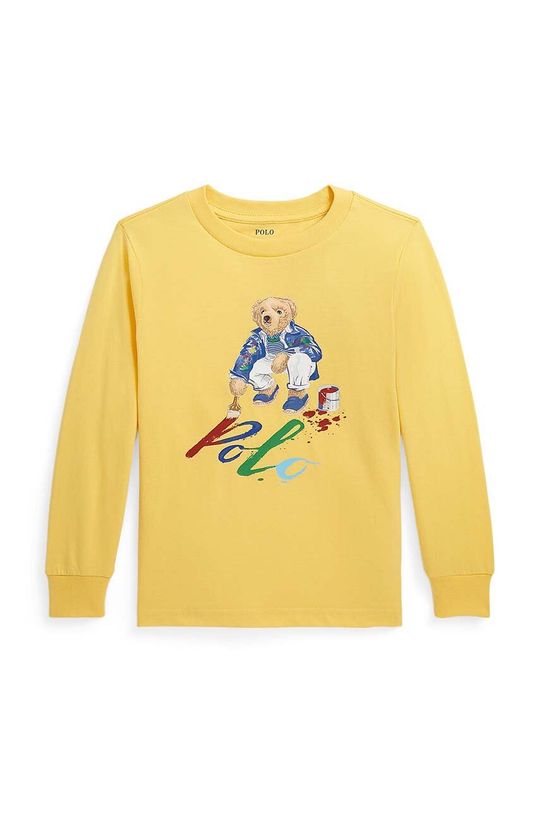 Хлопковая рубашка с длинными рукавами для мальчиков и девочек Polo Ralph Lauren, желтый