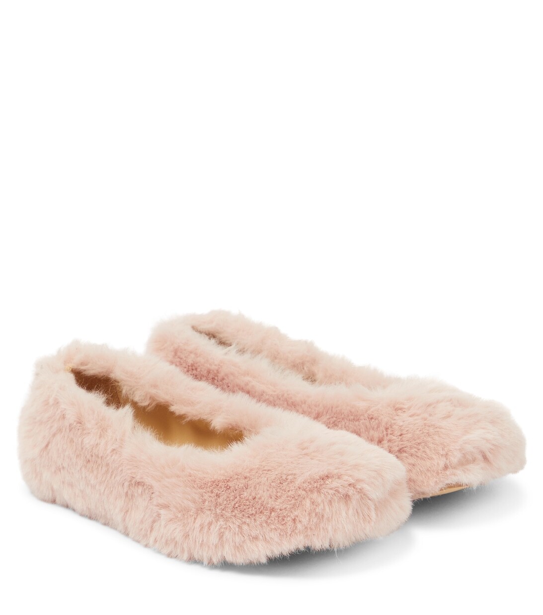 

Балетки из искусственного меха MM6 Maison Margiela, розовый