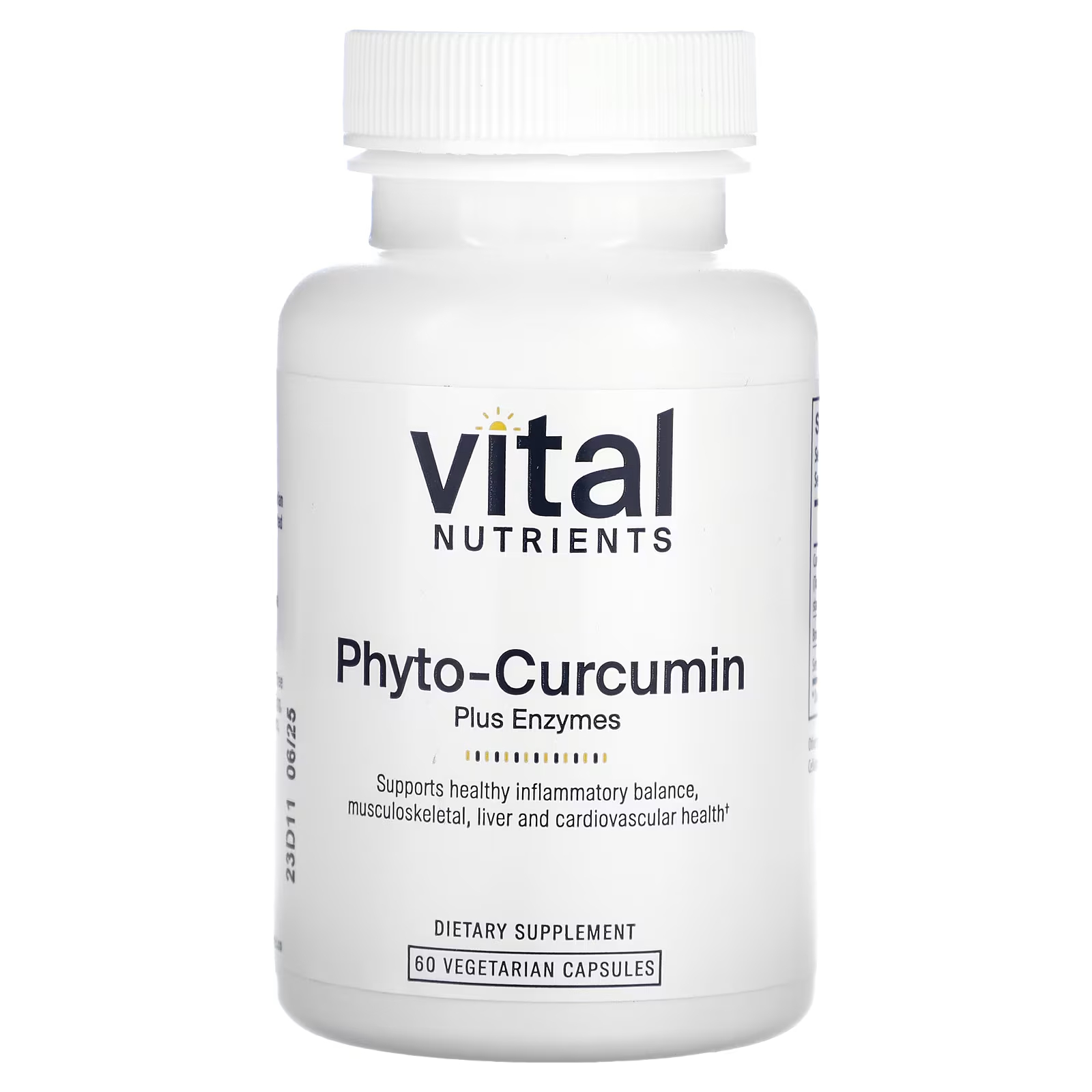 Vital Nutrients Фитокуркумин плюс ферменты, 60 вегетарианских капсул vital nutrients ферменты поджелудочной железы 500 мг 90 капсул