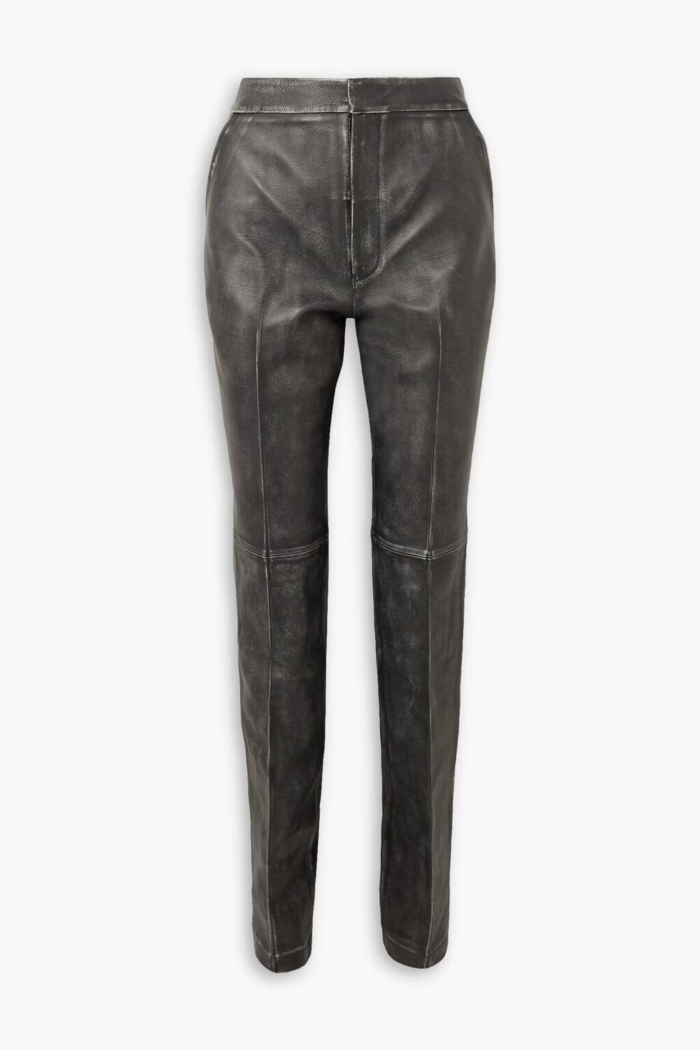 

Узкие брюки из потертой кожи Alexander Wang, черный