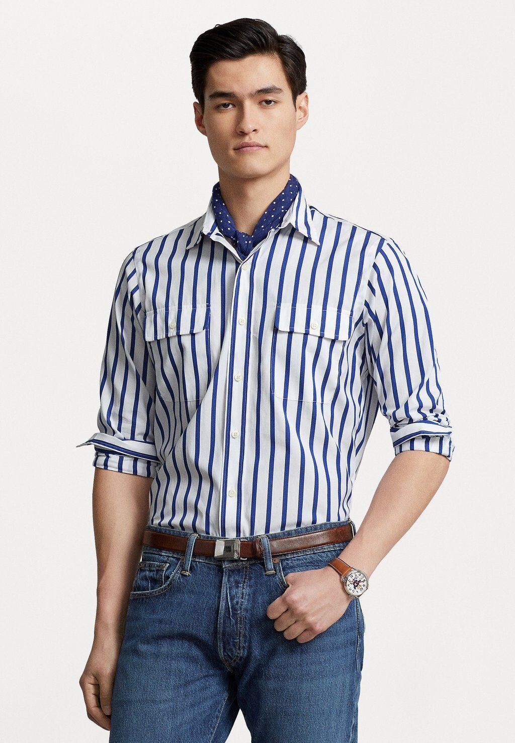 

Рубашка LONG SLEEVE SPORT Polo Ralph Lauren, синий/белый