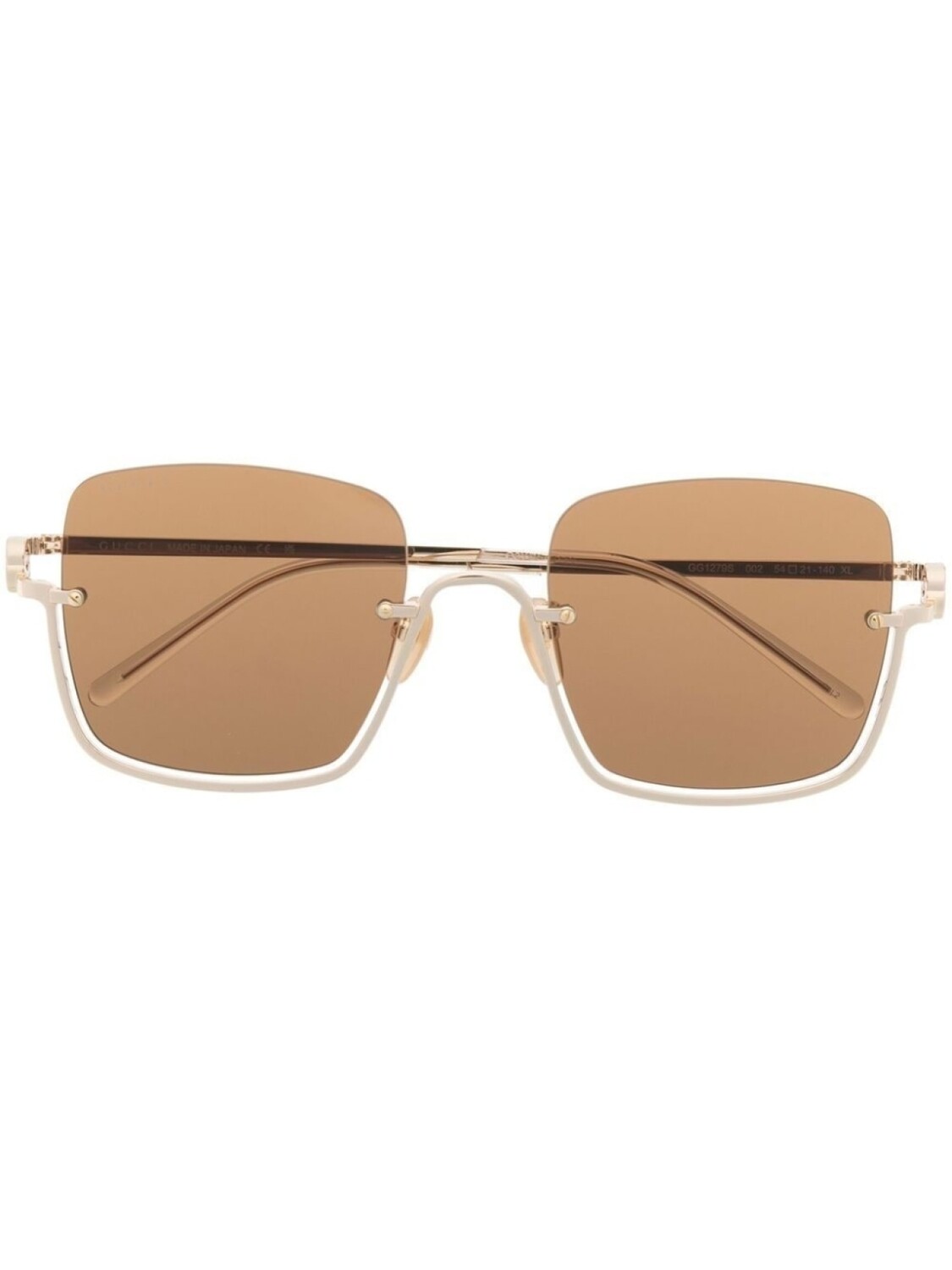

Gucci Eyewear солнцезащитные очки в массивной квадратной оправе, золотистый