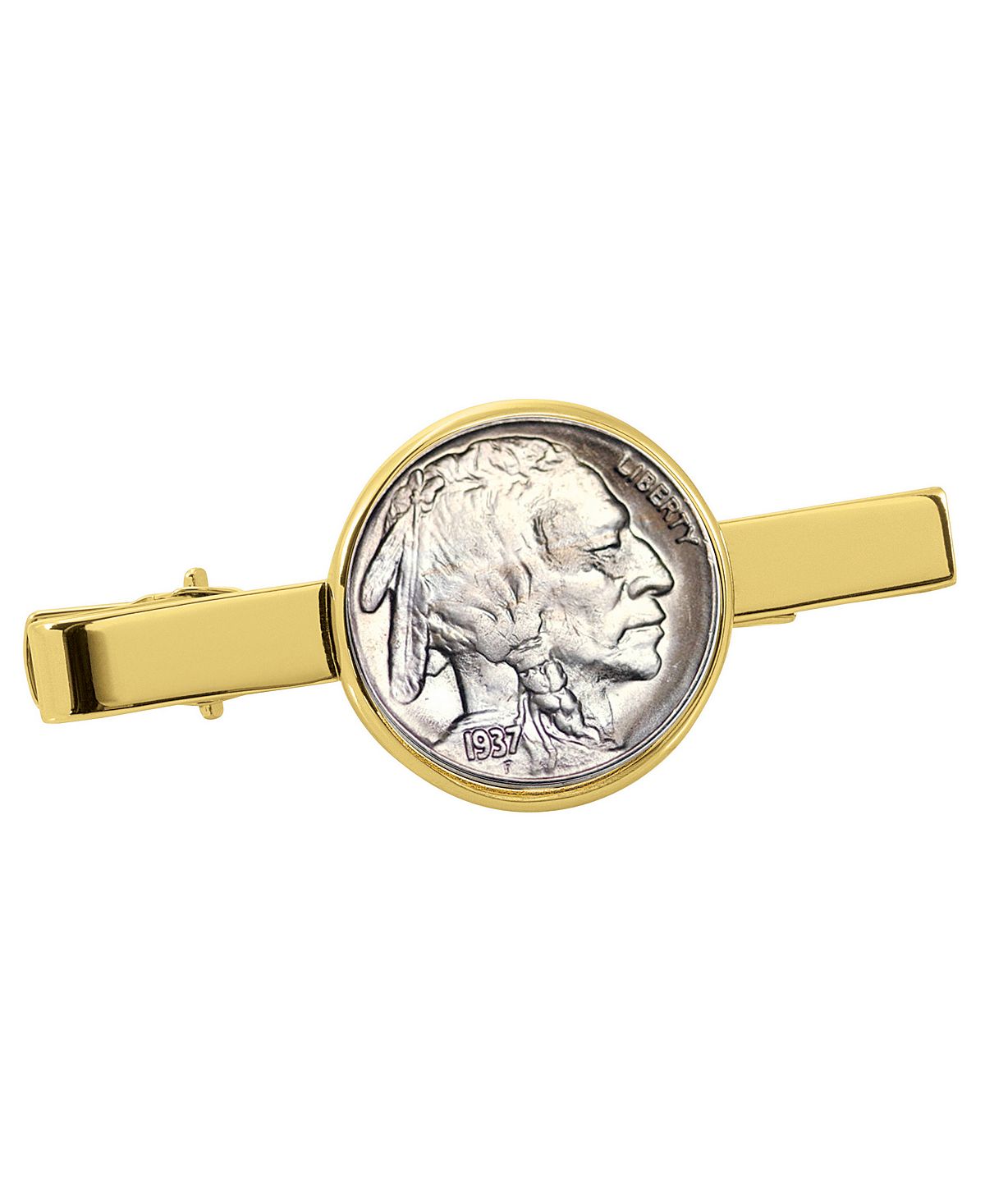 Зажим для галстука в виде никелевой монеты Buffalo American Coin Treasures позолоченный никелевый зажим для галстука для монеты свобода 1800 х годов american coin treasures