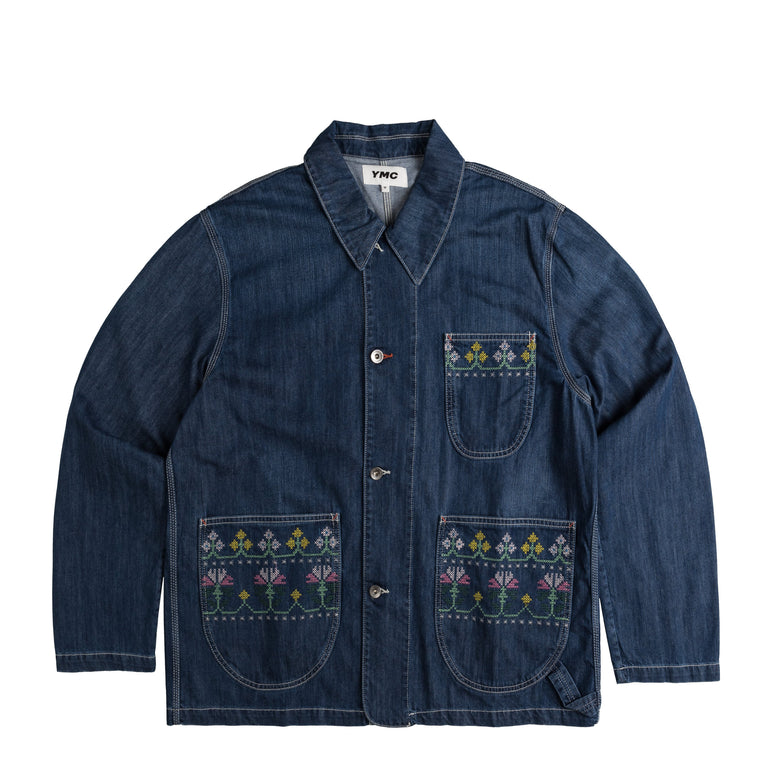 Куртка Ymc Labour Core Jacket YMC, синий куртка джинсовая ymc embroidered labour chore синий