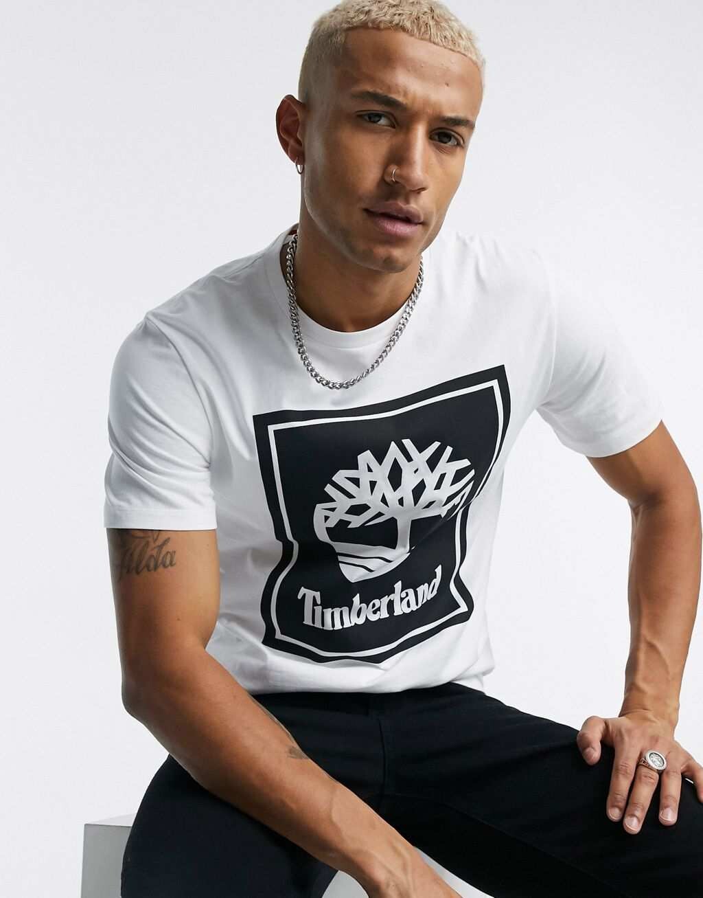 

Белая футболка с логотипом Timberland Stack, Белый