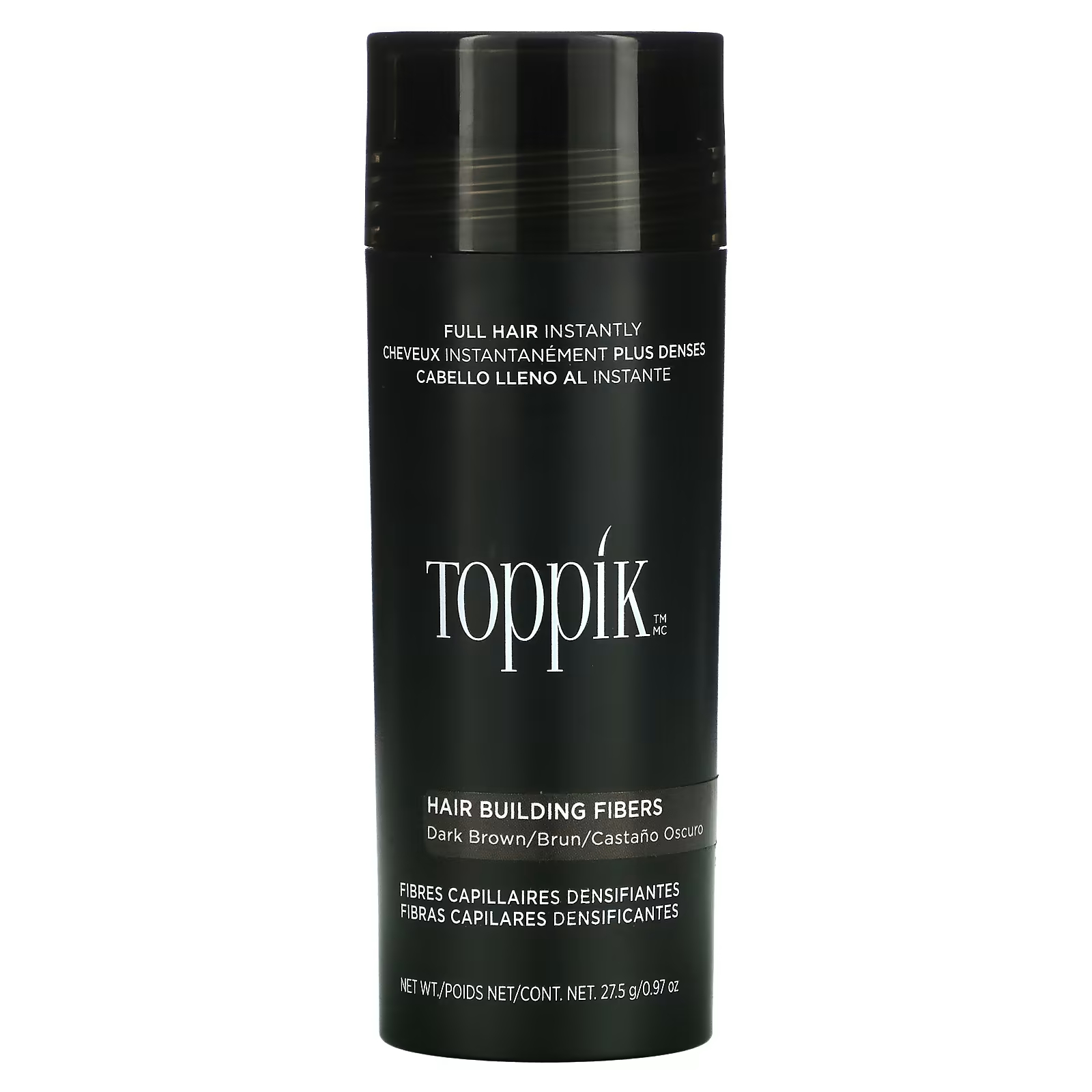 toppik загуститель волос hair building fibers dark brown 27 5 г Загуститель для волос Toppik Hair Building Fibers темно-коричневый