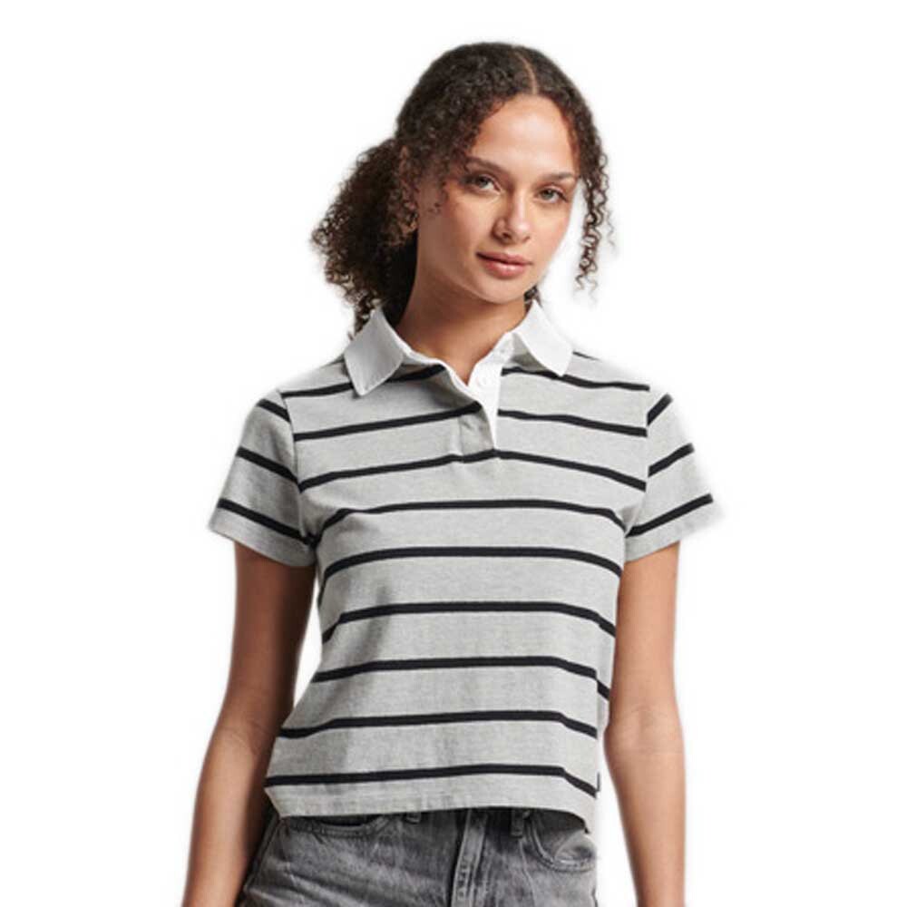 

Поло Superdry Vintage Stripe Rugby, серый