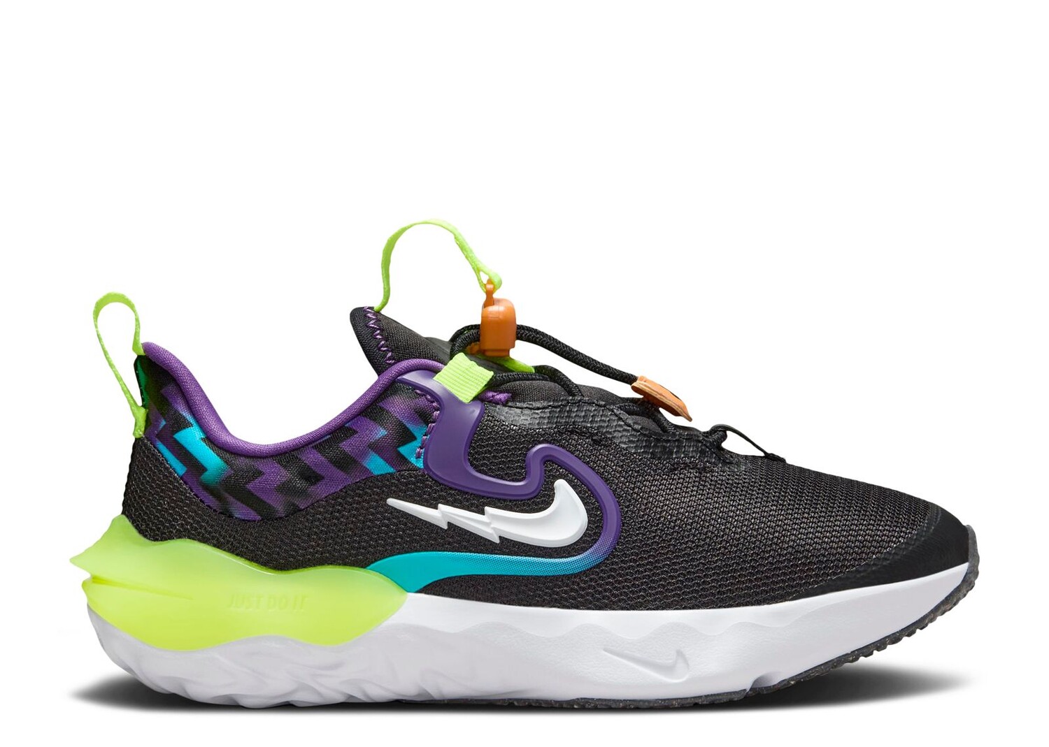 

Кроссовки Nike Run Flow Ps 'Black Teal Nebula Volt', черный