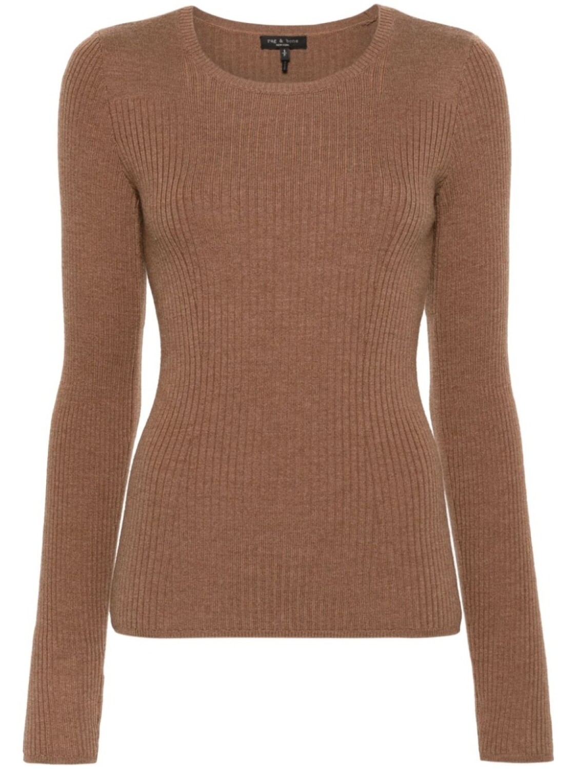 

rag & bone меланжевый джемпер в рубчик, коричневый
