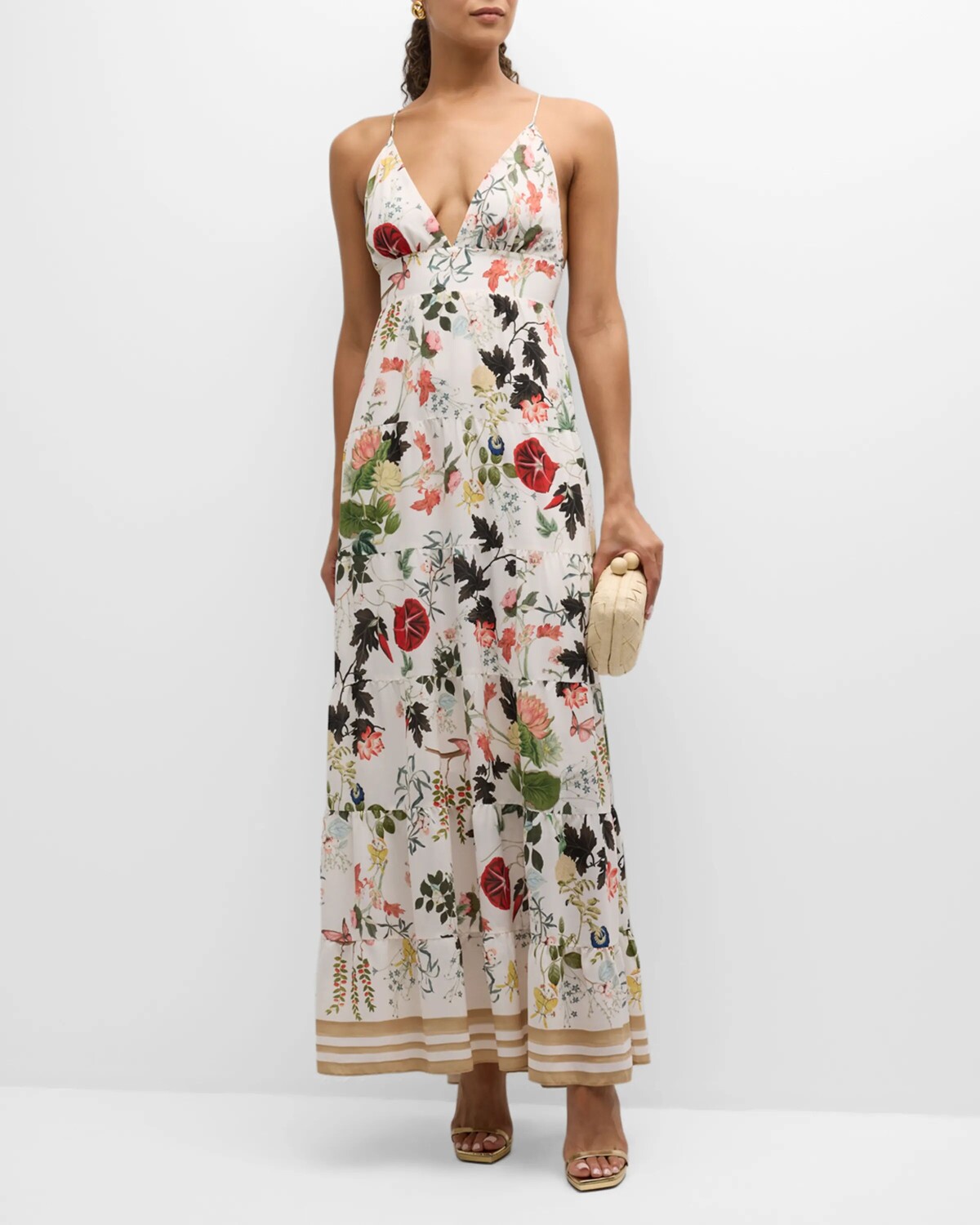 

Платье макси с бретелькой Karolina и вставками Alice + Olivia, цвет Blush Kiss Vanilla