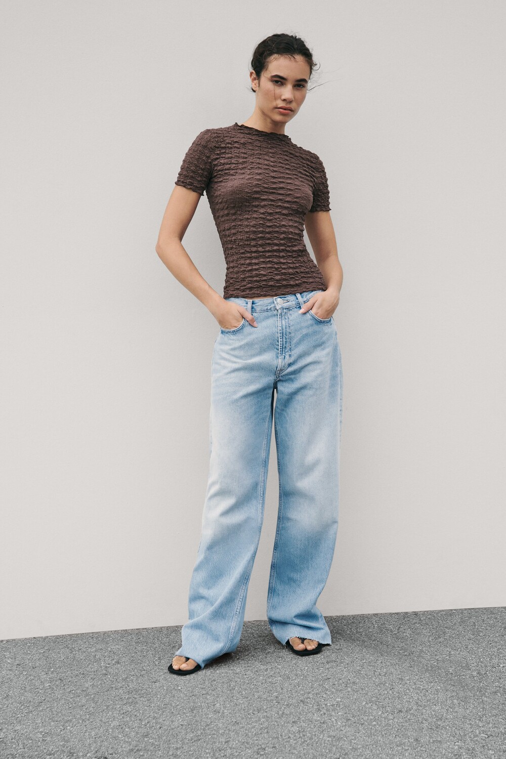 

Текстурная рубашка Zara, браун
