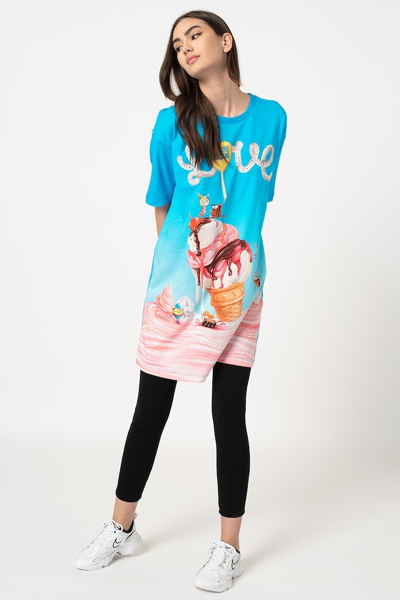 

Платье-Футболка с D-принтом Love Moschino, синий