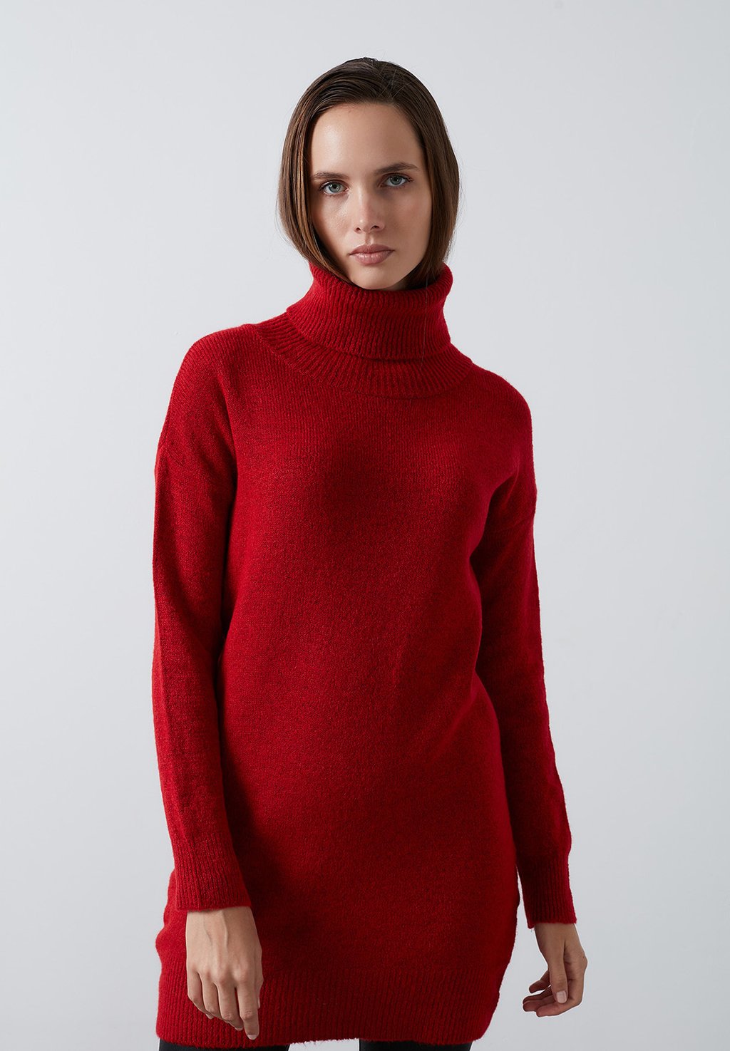 Вязаный свитер TURTLENECK LONG LELA, цвет red