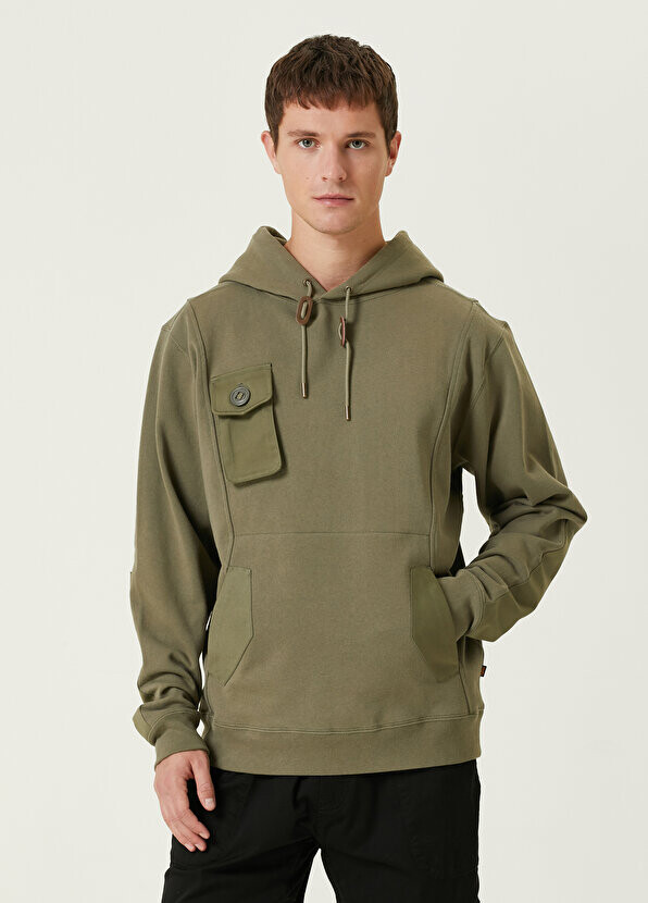 

Толстовка с капюшоном цвета хаки и детализированной отделкой garni Alpha Industries