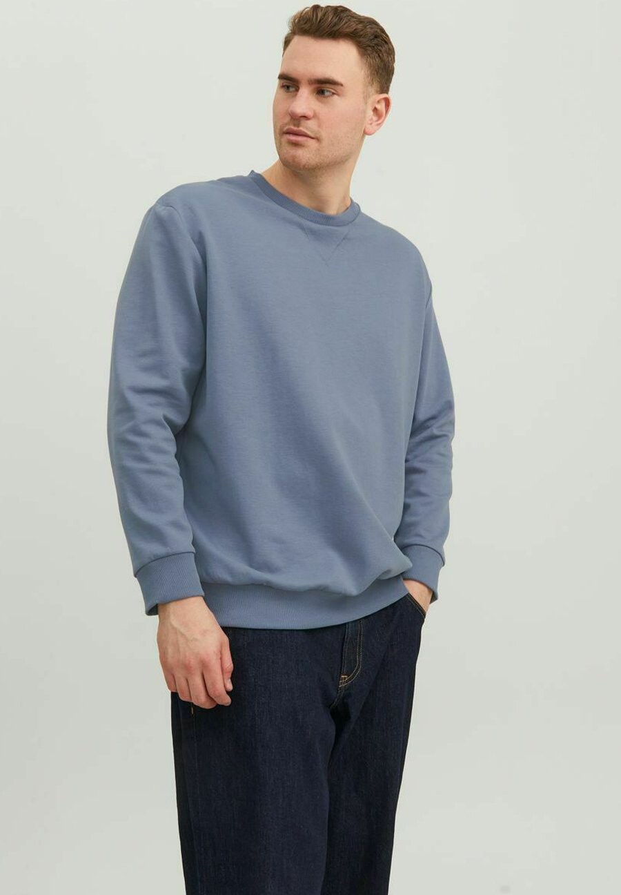 

Толстовка Jack & Jones Jjebasic Crew Neck Noos Ps, flint stone, Серый