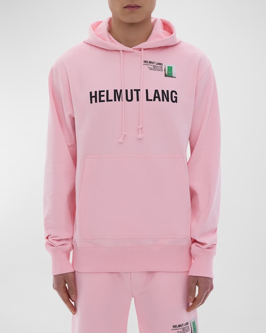 

Мужская худи с фотографическим логотипом Helmut Lang, Розовый