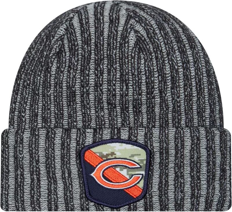 

Мужская черная вязаная шапка New Era Chicago Bears 2023 Salute to Service черного цвета