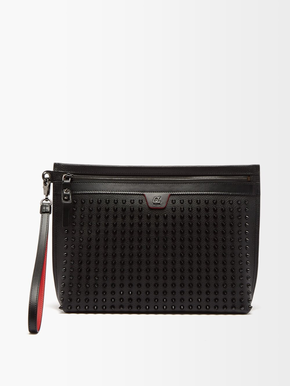 

Кожаный клатч citypouch с шипами Christian Louboutin, черный