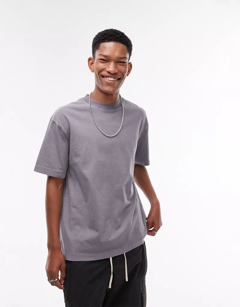 

Серая футболка оверсайз Topman