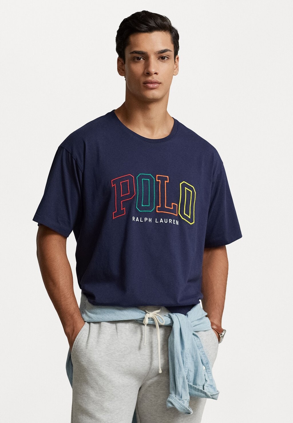 

Футболка с принтом Polo Ralph Lauren, темно-синий