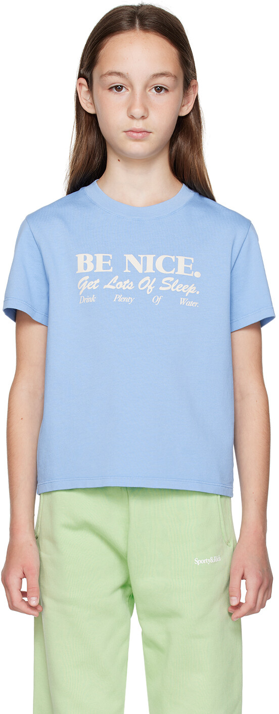 

Детская синяя футболка Be Nice Sporty & Rich, Синий