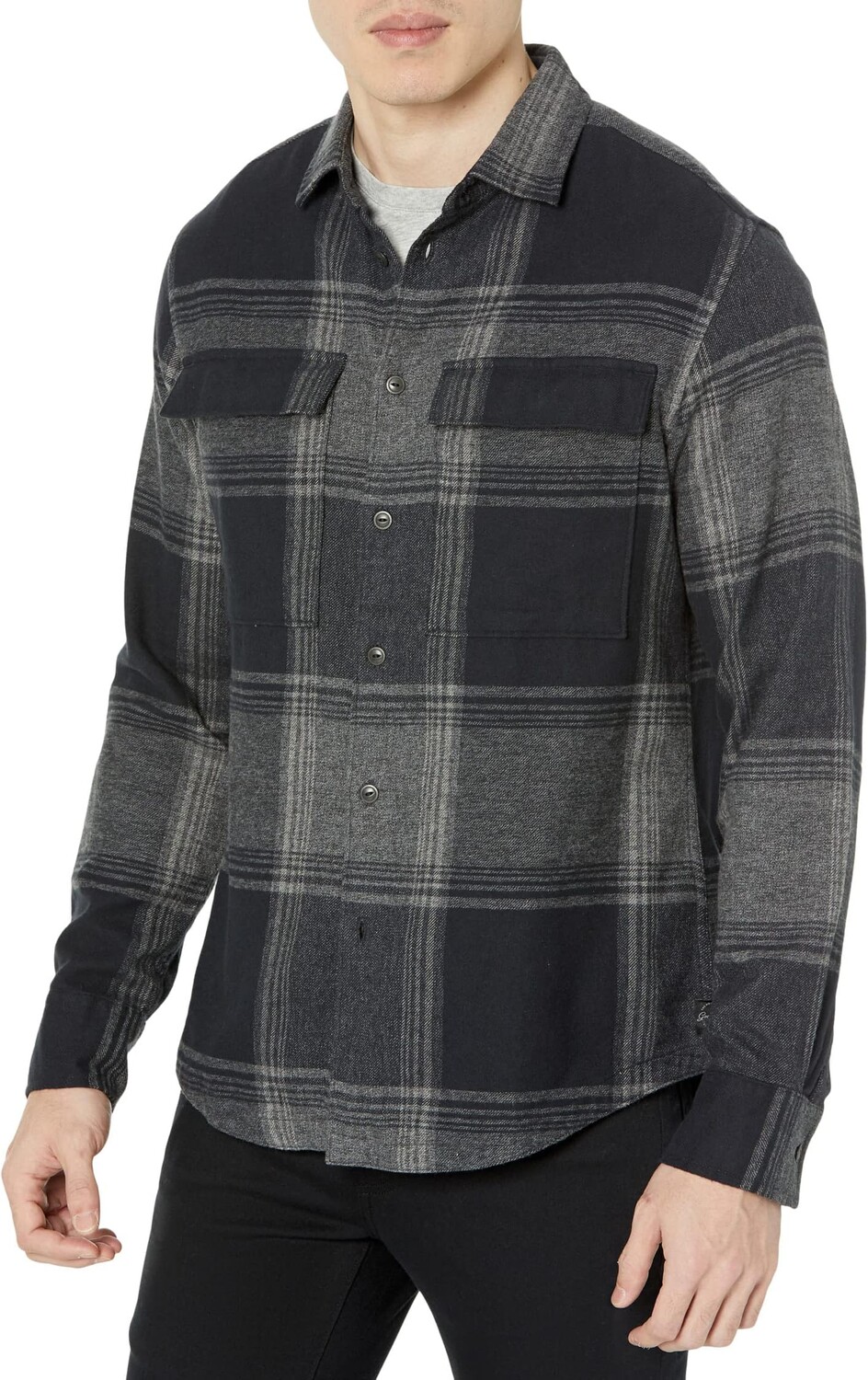 

Куртка Stadium Shirt Jacket in Brushed Flannel Good Man Brand, цвет Charcoal Large Plaid