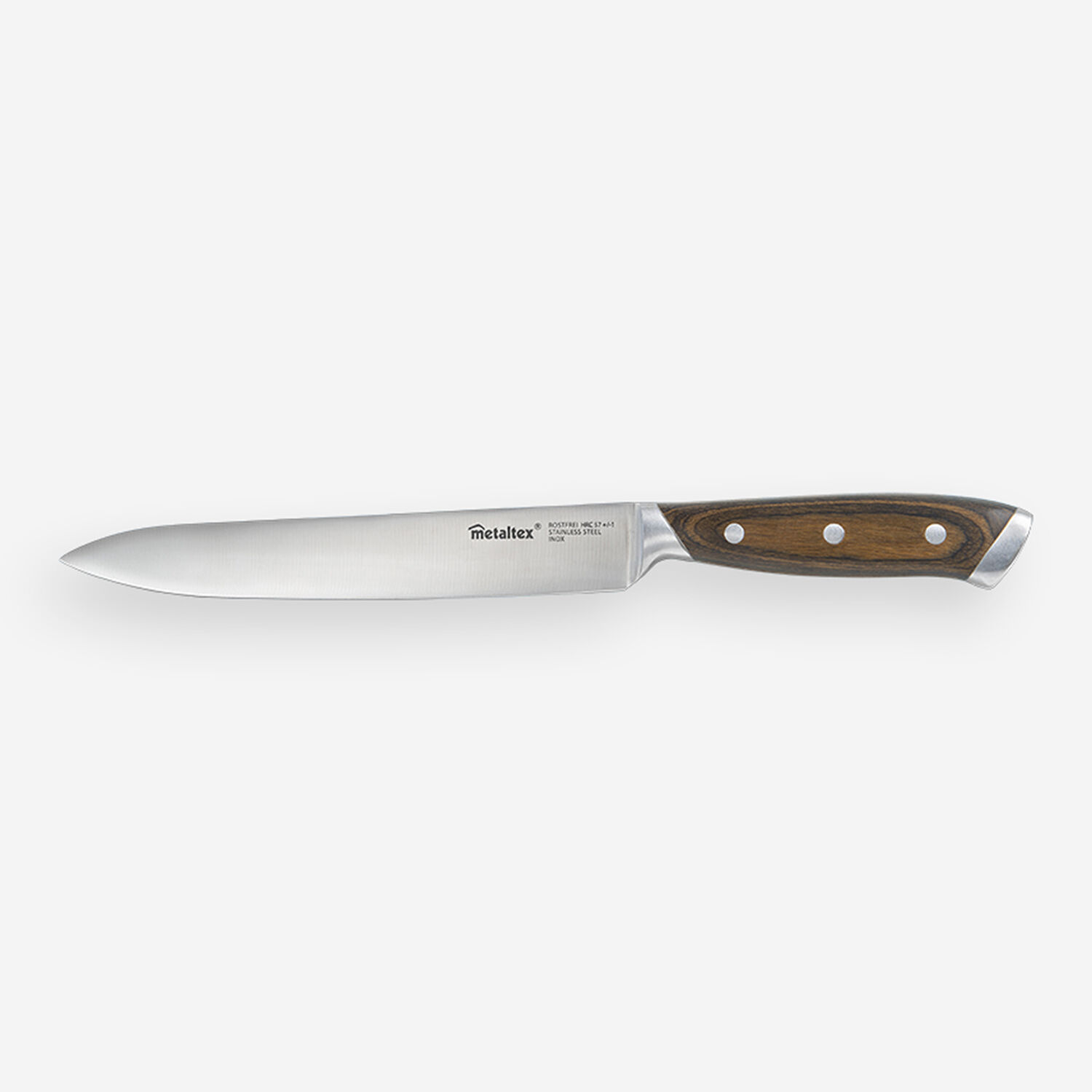Нож Heritage коричнево-серебристого цвета 33см Metaltex