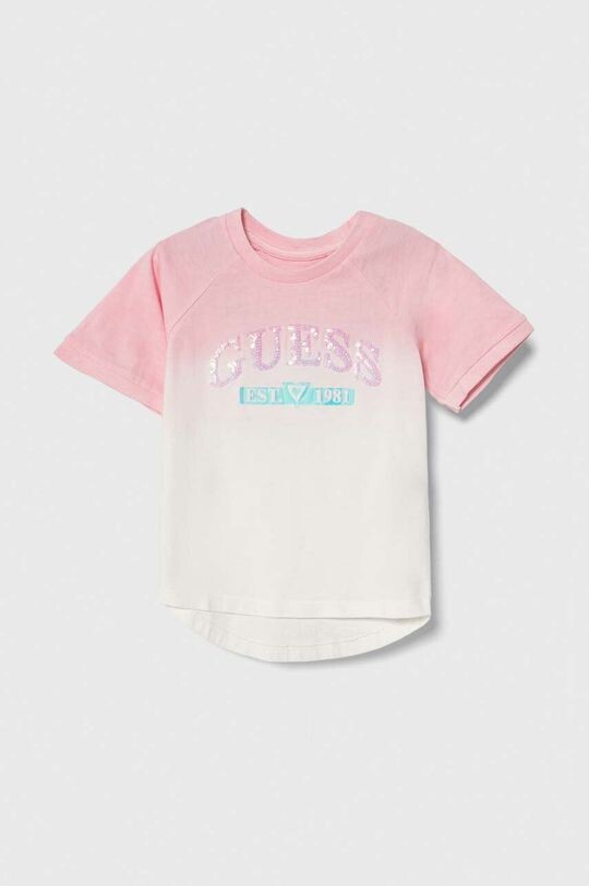 

Guess Детская хлопковая футболка, розовый