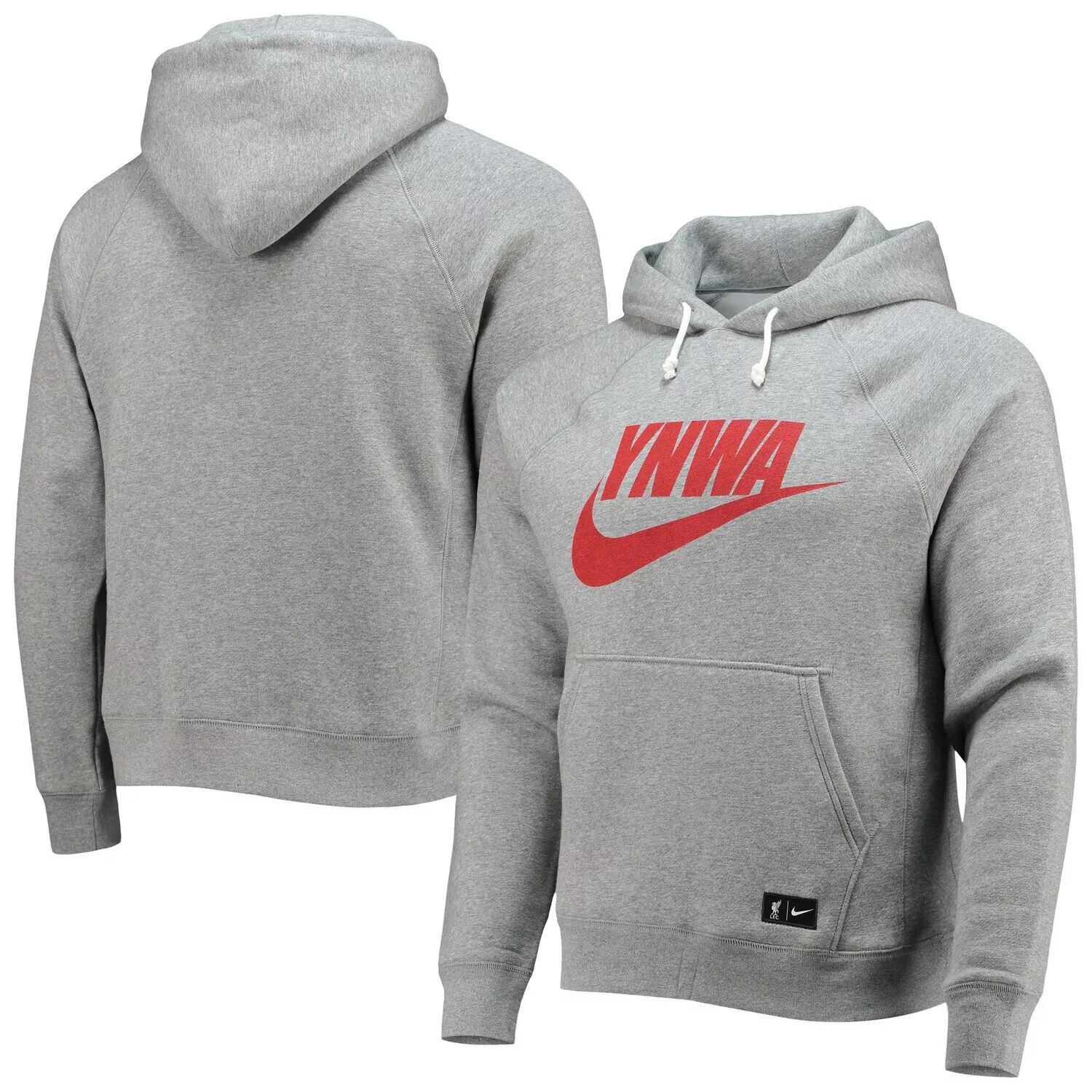 

Мужской серый пуловер с капюшоном Nike Liverpool Heritage YNWA реглан