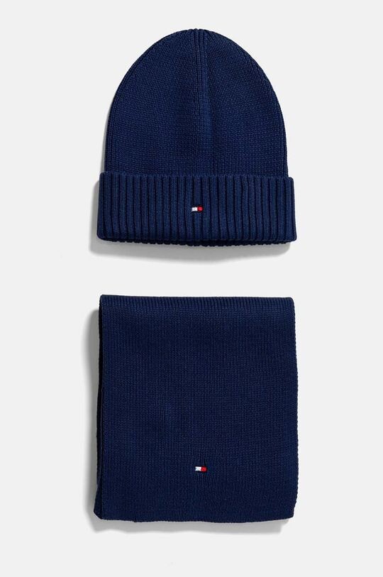 

Детская хлопковая шапка и шарф. Tommy Hilfiger, темно-синий