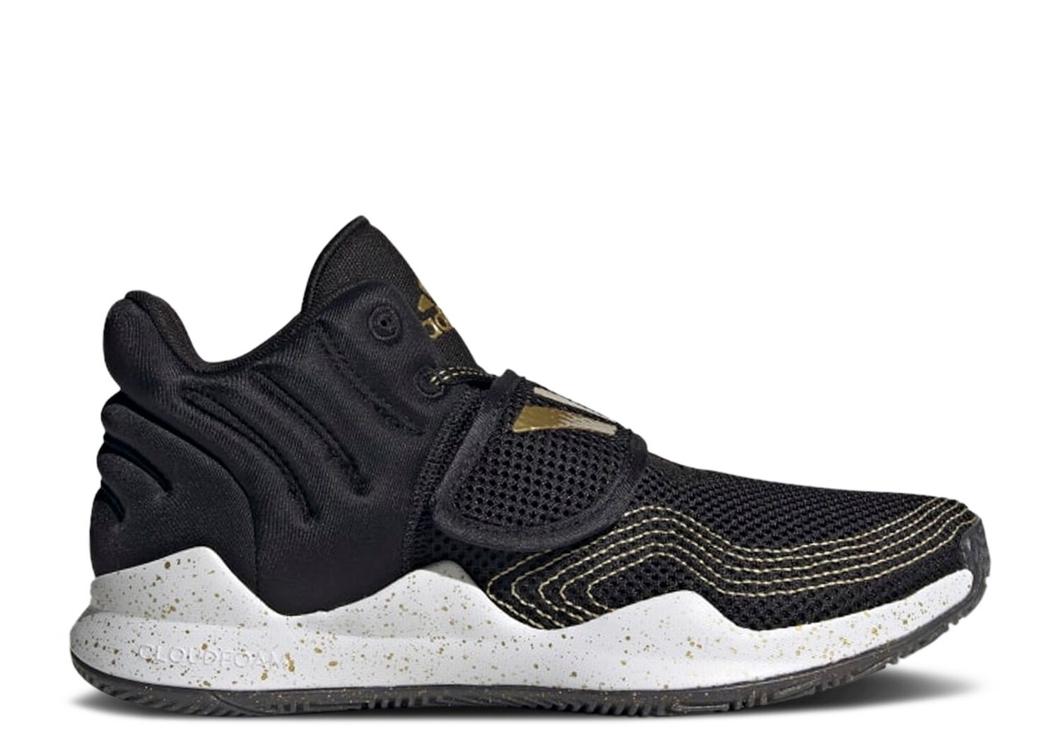 

Кроссовки adidas Deep Threat Primeblue J 'Black Gold Metallic Splatter', черный
