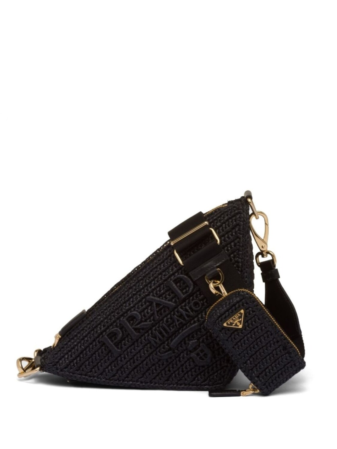 

Prada сумка на плечо Triangle в технике кроше, черный