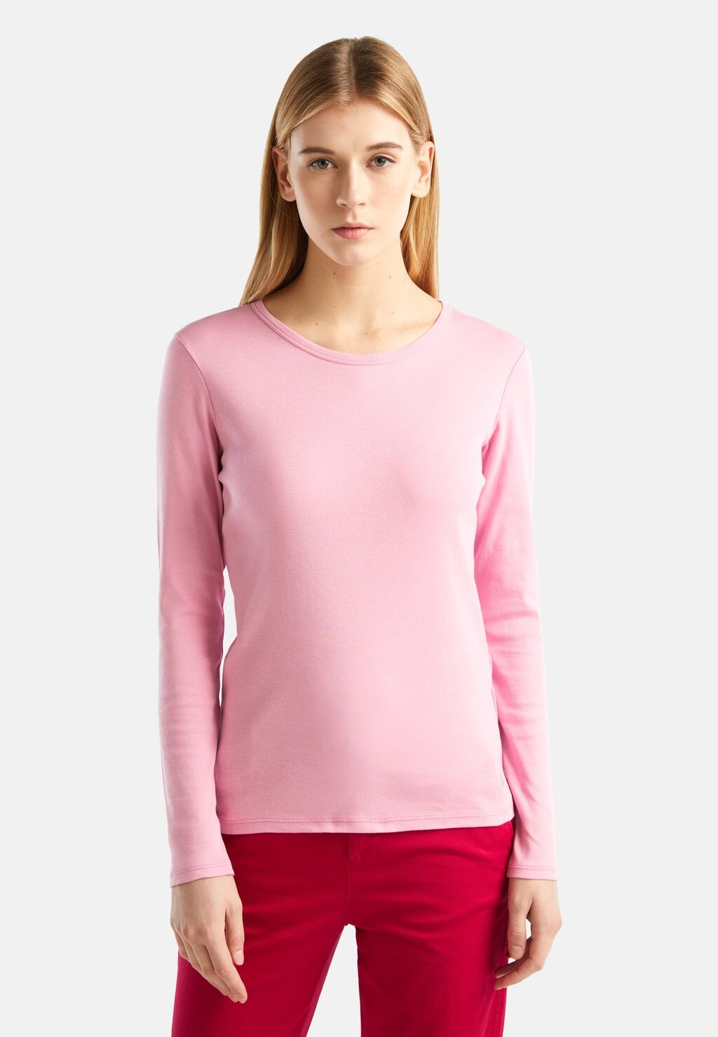 

Рубашка с длинным рукавом United Colors of Benetton, цвет pink