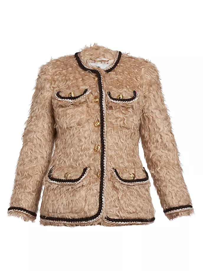 

Жакет из мохера с цепочкой Etro, бежевый